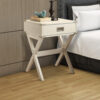 Square End Table, White