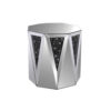 End Table With Octagonal Mirrored Top, Clear And Black