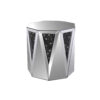 End Table With Octagonal Mirrored Top, Clear And Black