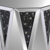 End Table With Octagonal Mirrored Top, Clear And Black