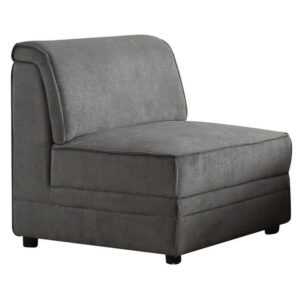 Bois Armless Chair (Reversible), Gray Velvet