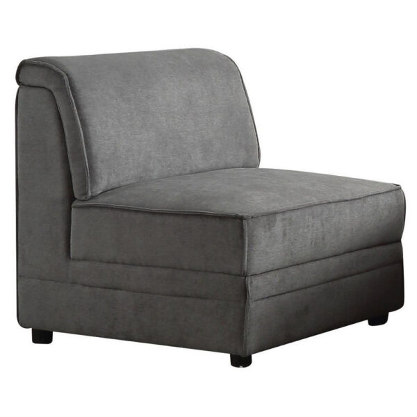 Bois Armless Chair (Reversible), Gray Velvet