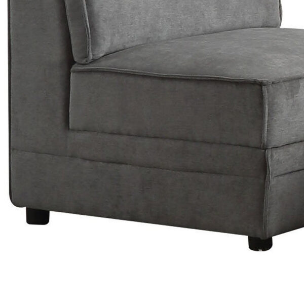 Bois Armless Chair (Reversible), Gray Velvet