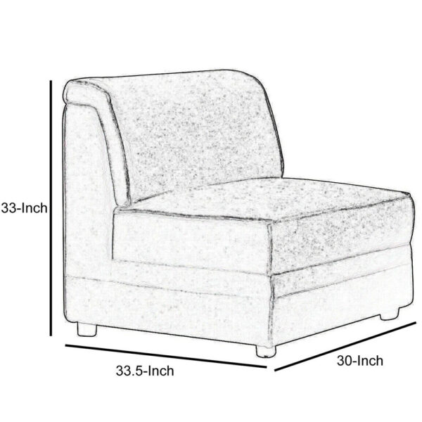 Bois Armless Chair (Reversible), Gray Velvet