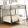Metal Full XL/Queen Bunk Bed, Black Sand