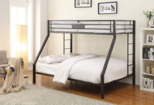 13022026698f03d2f2fc4.jpeg Metal Twin XL/Queen Bunk Bed, Black Sand