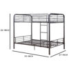 Metal Full/Full Bunk Bed, Gunmetal Gray