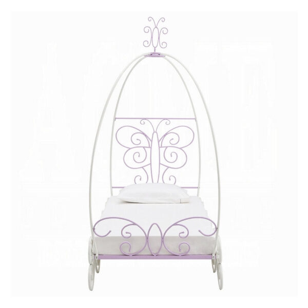 Angel Full Bed with Canopy, White & Purple