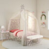 Angel Full Bed with Canopy, White & Purple