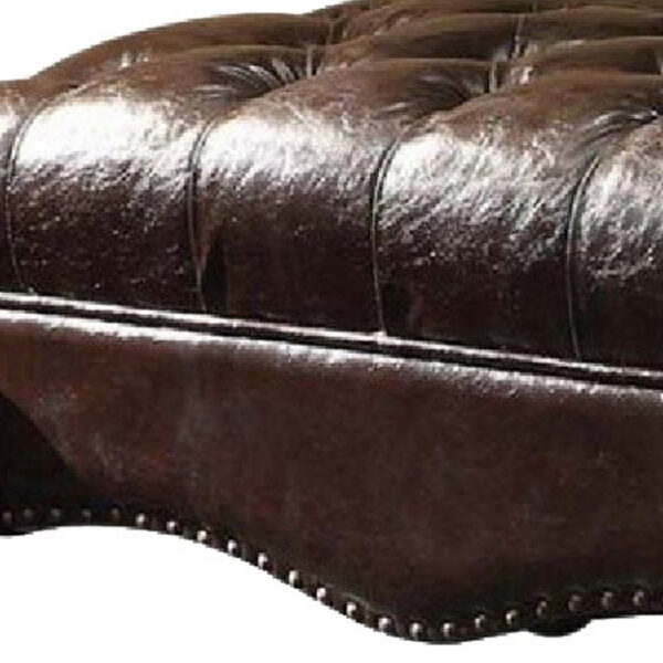 Majestic Ottoman, 2 Tone Dark Brown & Cherry Oak