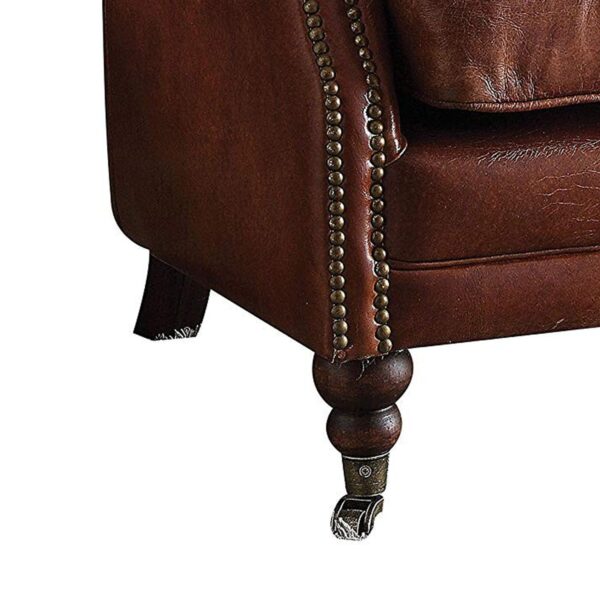 13022026698f04fbf09c1.jpeg Leather Upholstered Accent Chair With Nail head Trim, Dark Brown