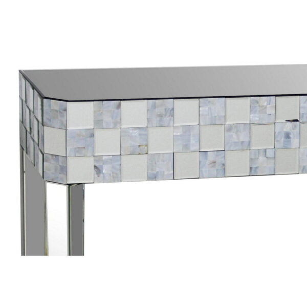 Frosted Chequered Pattern Console Table In Rectangular Shape, Clear