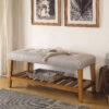 Wooden Bench, Light Gray & Oak