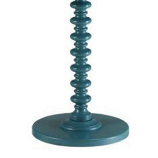 Astonishing Side Table With Round Top, Teal Blue