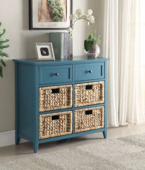 Flavius Console Table With 6 Drawers, Blue