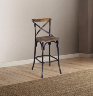 Zaire Bar Chair, Walnut & Antique Black