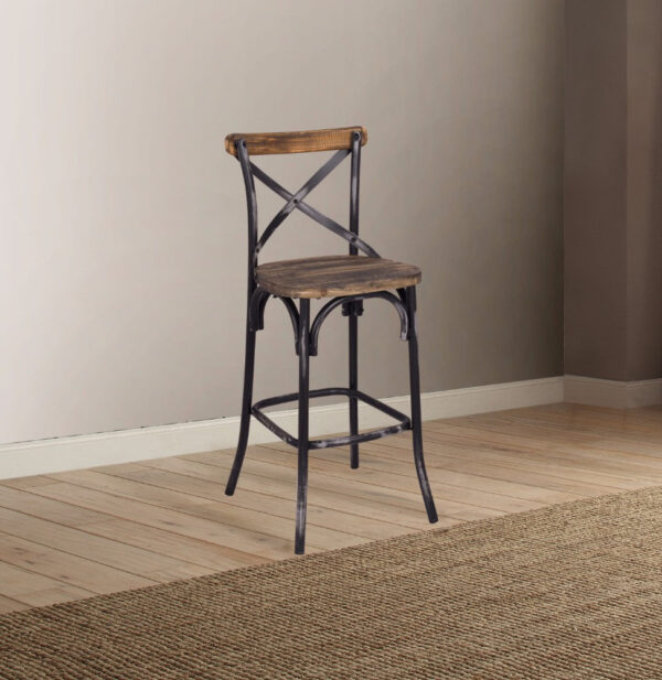 Zaire Bar Chair, Walnut & Antique Black