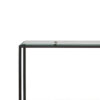 Beny Sofa Console Table, 48 Inch Glass Top, 1 Shelf, Modern Black Iron