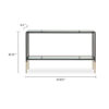 Beny Sofa Console Table, 48 Inch Glass Top, 1 Shelf, Modern Black Iron