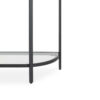 Nizy Sofa Console Table, 36 Inch Glass Top, 1 Open Shelf, Black Iron