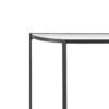 Nizy Sofa Console Table, 36 Inch Glass Top, 1 Open Shelf, Black Iron