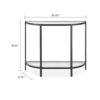 Nizy Sofa Console Table, 36 Inch Glass Top, 1 Open Shelf, Black Iron