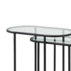 Valo 2pc Nesting Accent Table Set, Glass Oval Top, Retro Matte Black