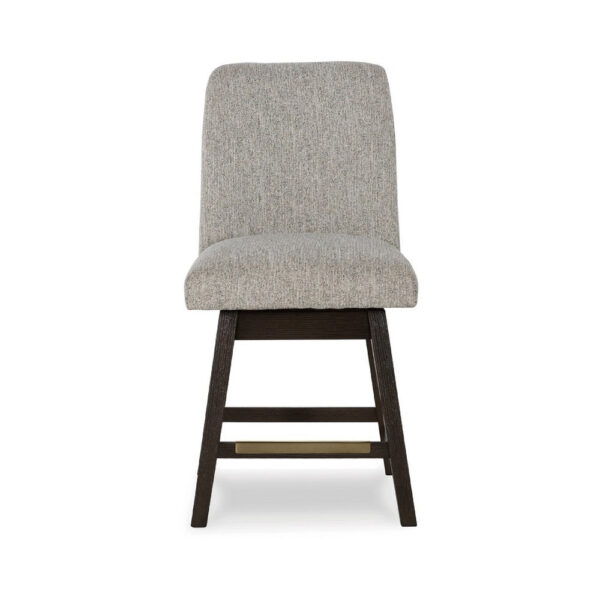 Haus Swivel Counter Height Chair Set of 2, Beige Foam Seats, Dark Brown