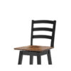 Fleur Swivel Barstool Chair Set of 2, Butcher Block Seat, Black Frame