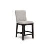 Nea Counter Stool Chair Set of 2, Gray Polyester, Dark Brown Wood Frame