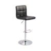 Beal Swivel Barstool Set of 2, Black Faux Leather, 24-33 Extra Tall Seat