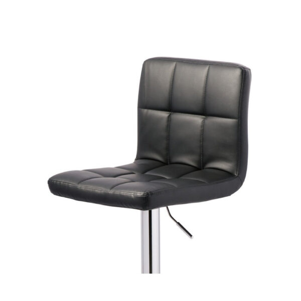 Beal Swivel Barstool Set of 2, Black Faux Leather, 24-33 Extra Tall Seat