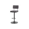 Mya Swivel Barstool Set of 2, Gray Faux Leather, 22-31 Adjustable Height