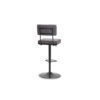 Mya Swivel Barstool Set of 2, Gray Faux Leather, 22-31 Adjustable Height