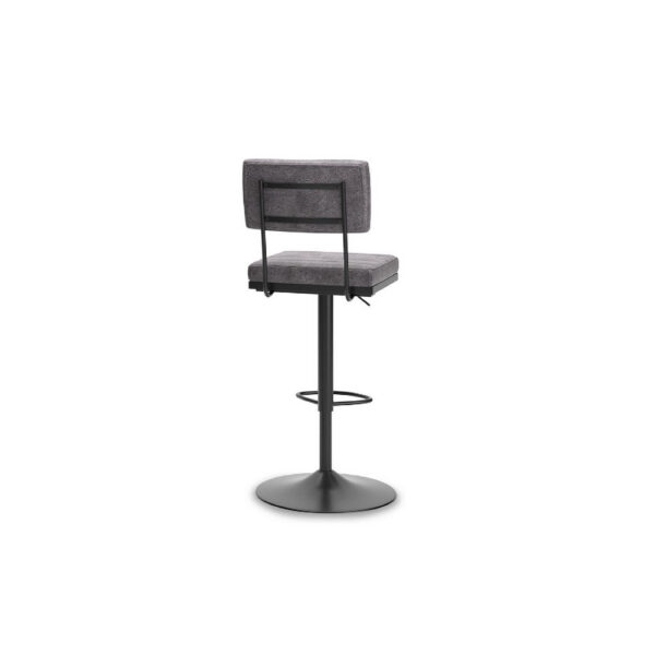 Mya Swivel Barstool Set of 2, Gray Faux Leather, 22-31 Adjustable Height