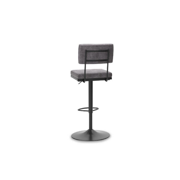 Mya Swivel Barstool Set of 2, Gray Faux Leather, 22-31 Adjustable Height