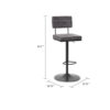 Mya Swivel Barstool Set of 2, Gray Faux Leather, 22-31 Adjustable Height
