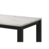 Syon Dining Table, 47 Inch White Faux Marble Top, Black Wood Legs
