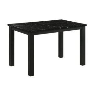 13022026698f074910be6.jpeg Syon Dining Table, 47 Inch Black Faux Marble Top, Black Wood Legs
