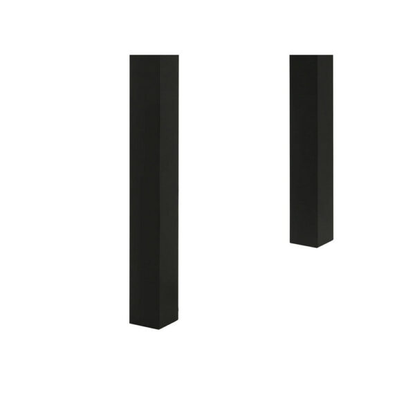 Syon Dining Table, 47 Inch Black Faux Marble Top, Black Wood Legs