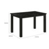 Syon Dining Table, 47 Inch Black Faux Marble Top, Black Wood Legs