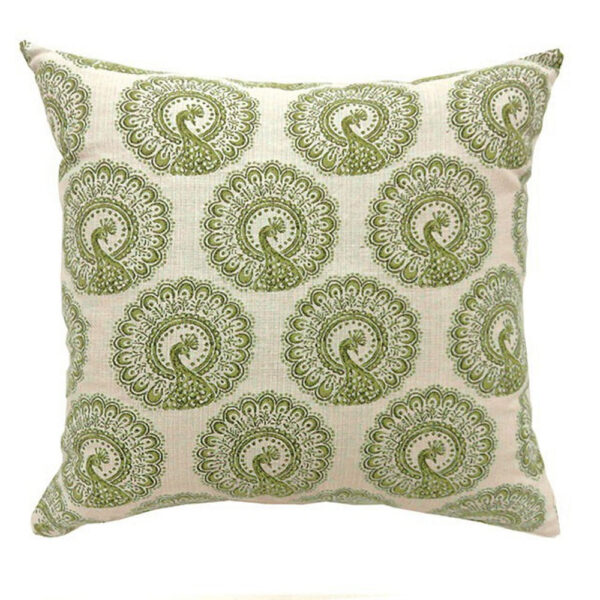 FIFI Contemporary Big Pillow With pattern Fabric, Green Finish, Set of 2