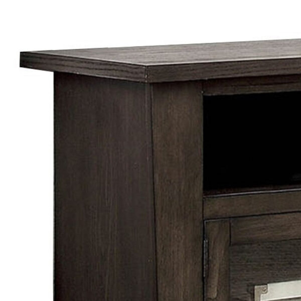 60" Wooden TV Stand With 2 Cabinets and 2 Open Shelves In Brown