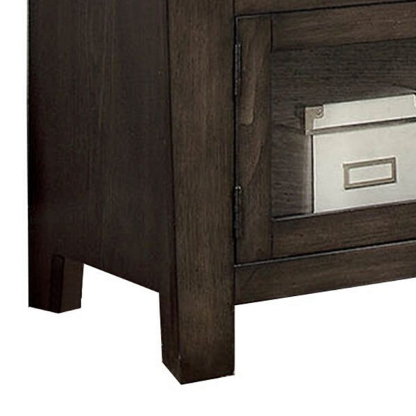 60" Wooden TV Stand With 2 Cabinets and 2 Open Shelves In Brown