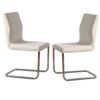 Lodia I Contemporary Side Chair, White, Set of 2