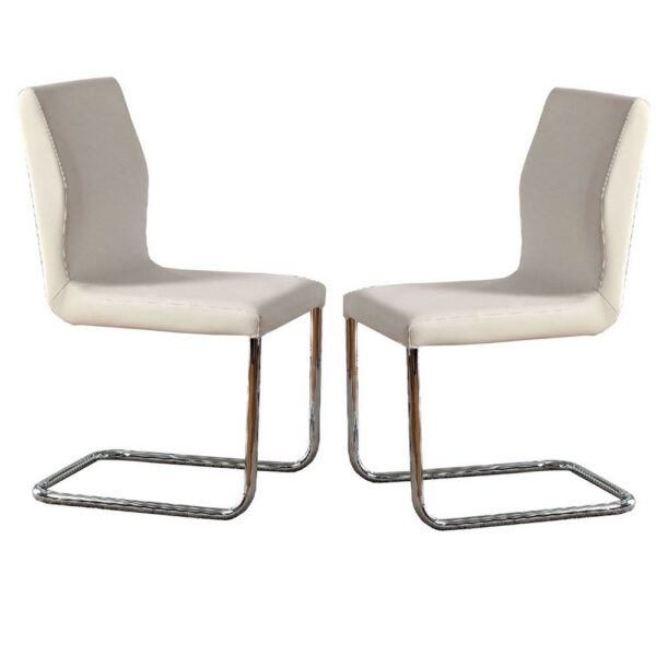 Lodia I Contemporary Side Chair, White, Set of 2
