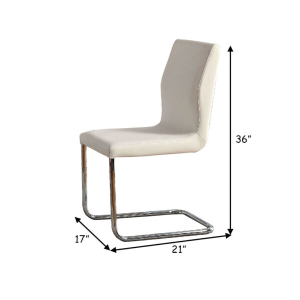 Lodia I Contemporary Side Chair, White, Set of 2