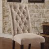 Marshall Transitional Side Chair, Set of two, Black and Ivory