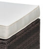 Aluminium Frame Faux Polyester Upholstered Square Ottoman, Brown and White