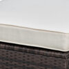 Aluminium Frame Faux Polyester Upholstered Square Ottoman, Brown and White